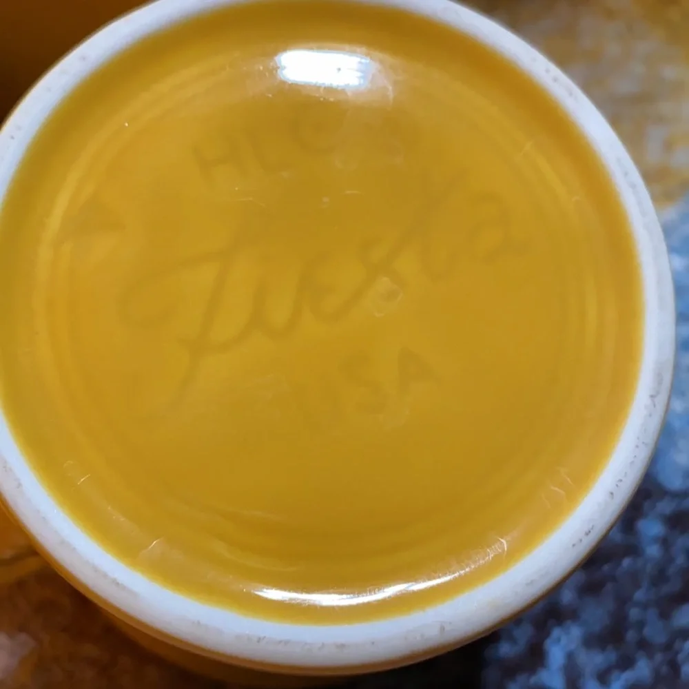 Set of 4 Homer Laughlin Fiesta Ware Yellow/gold Color Coffee Mugs 8oz